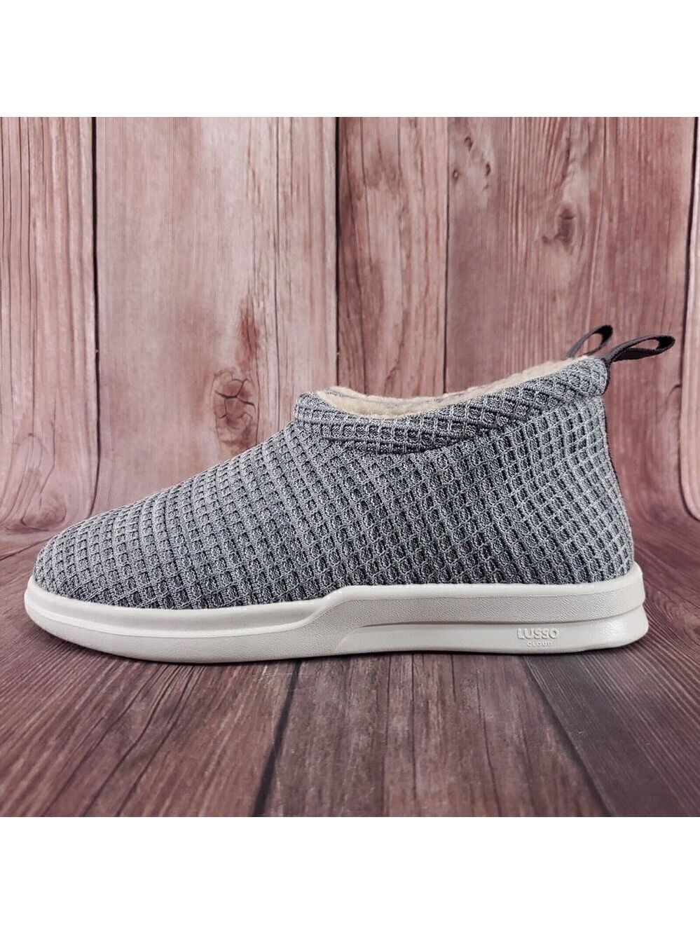 Lusso Cloud Unisex M8 W10 Guru Sherp Gray Waffle Chukka Slip On Slippers Shoes - Picture 2 of 16